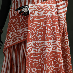 Pure mul cotton hand block batik print saree 35