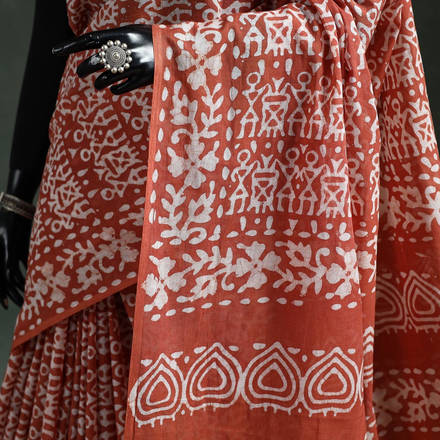 Pure mul cotton hand block batik print saree 39