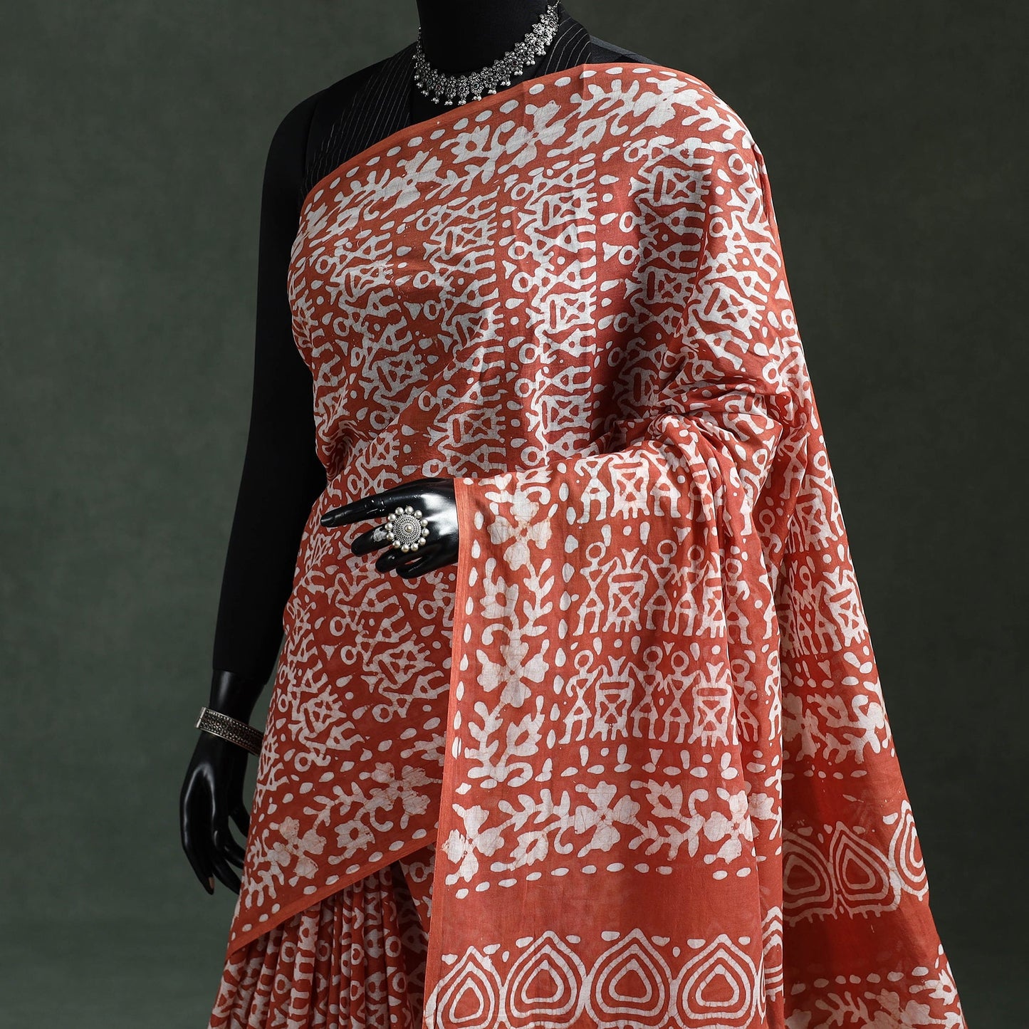 Pure mul cotton hand block batik print saree 39