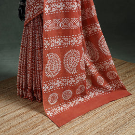 Pure mul cotton hand block batik print saree 39