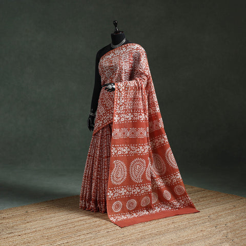 Pure mul cotton hand block batik print saree 39