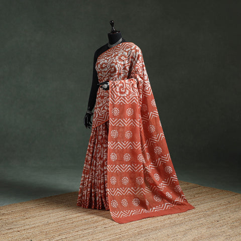 Pure mul cotton hand block batik print saree 42