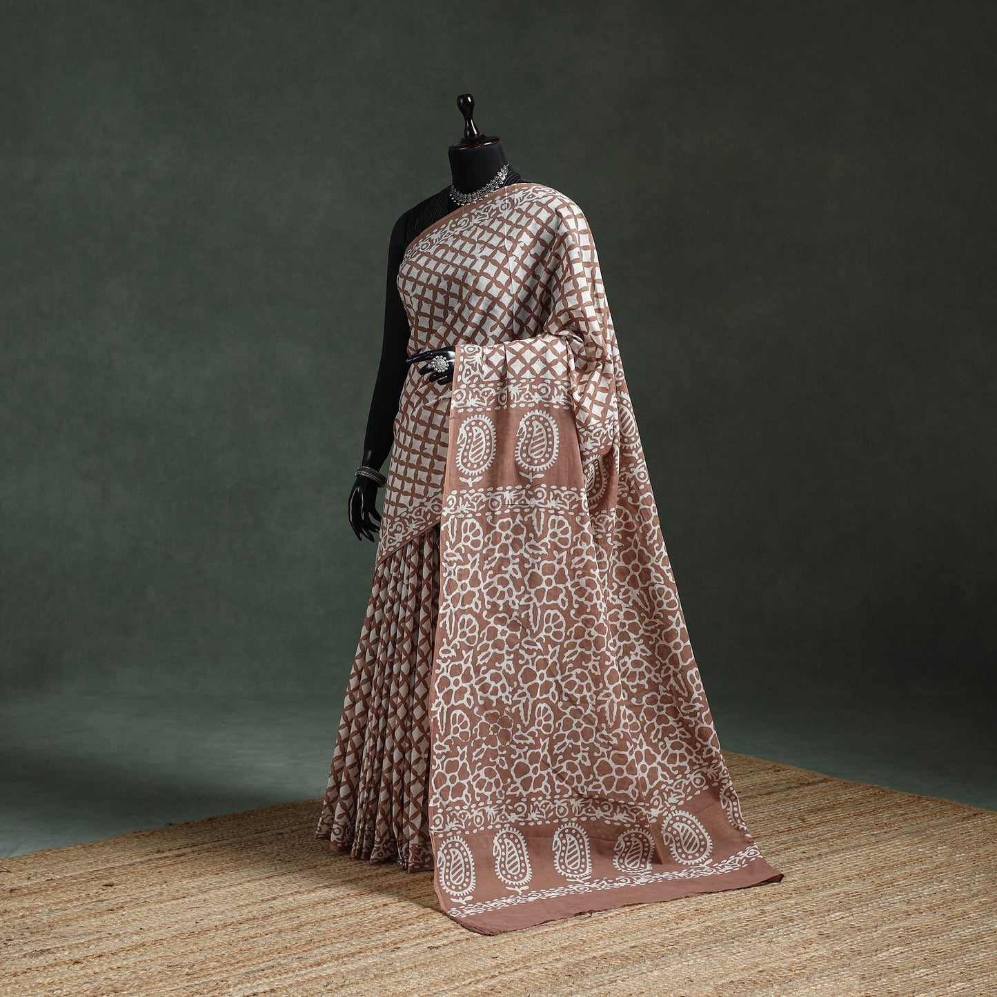 Pure mul cotton hand block batik print saree 53