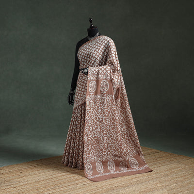 Pure mul cotton hand block batik print saree 53