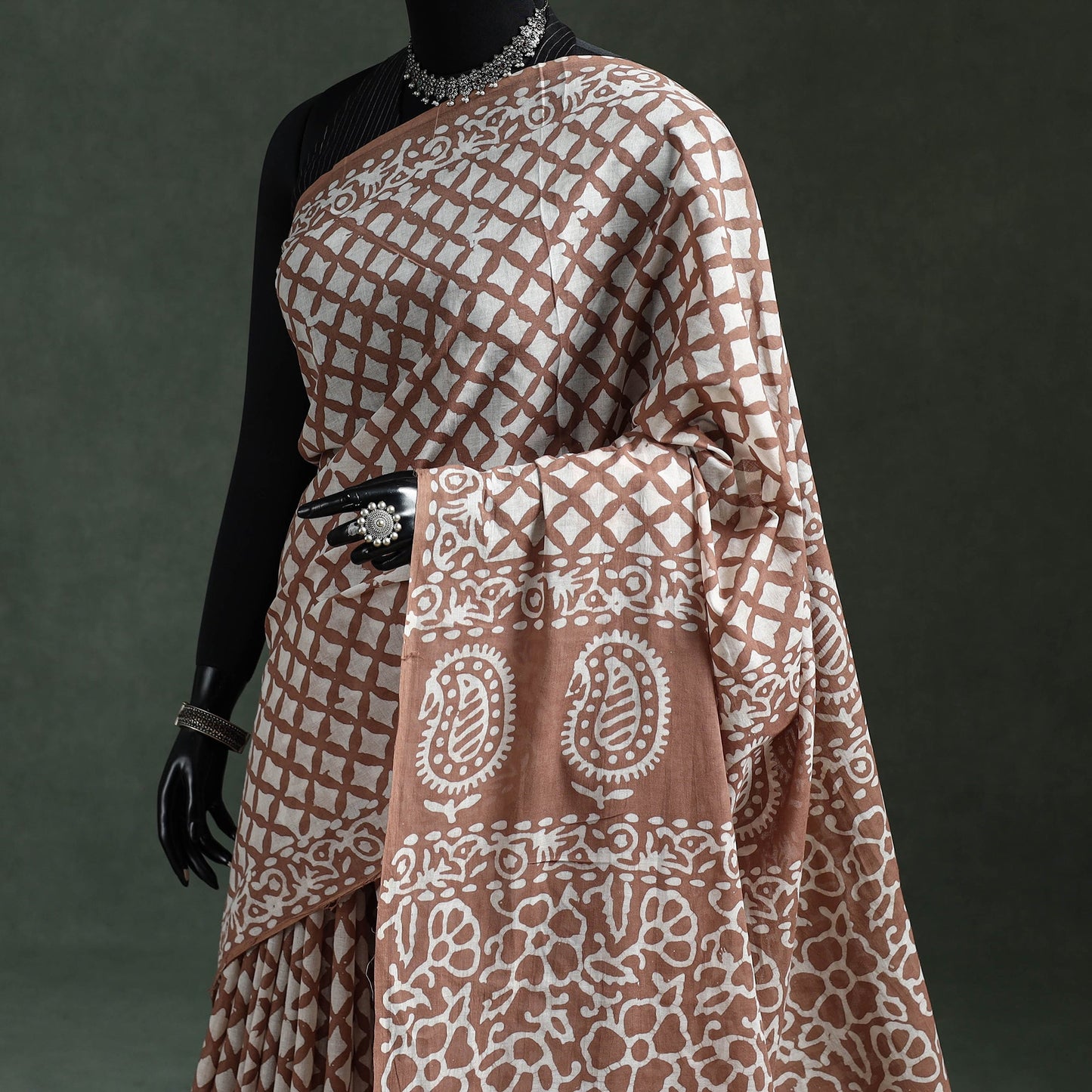 Pure mul cotton hand block batik print saree 53