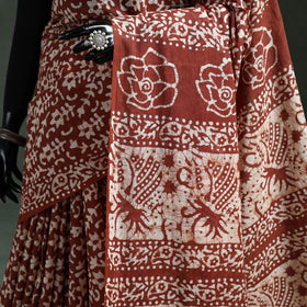 Pure mul cotton hand block batik print saree 61