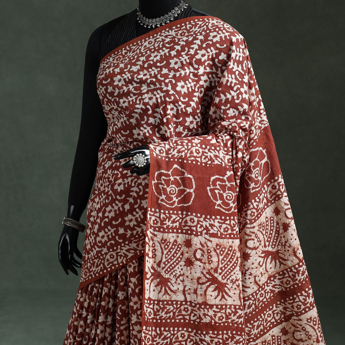 Pure mul cotton hand block batik print saree 61