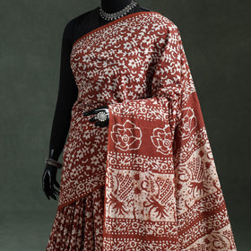 Pure mul cotton hand block batik print saree 61