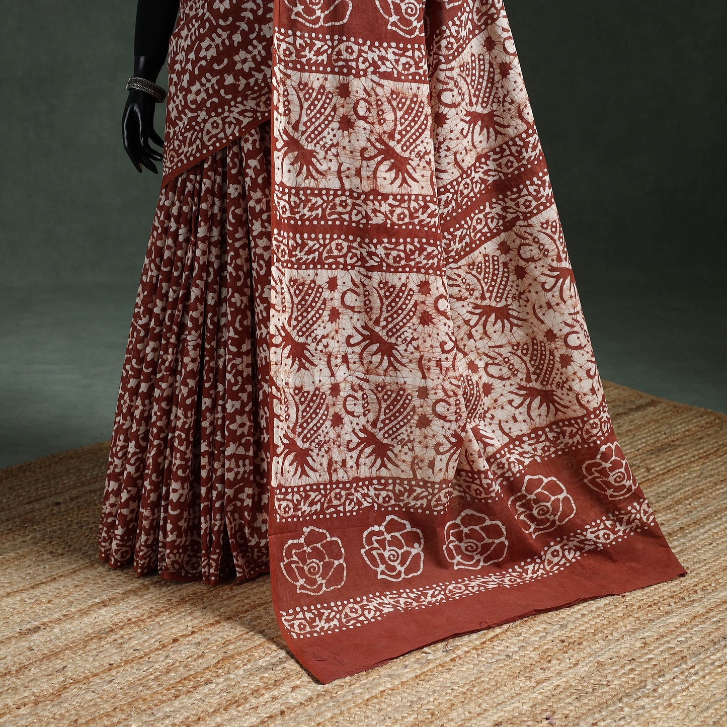 Pure mul cotton hand block batik print saree 61