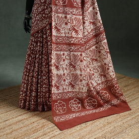 Pure mul cotton hand block batik print saree 61