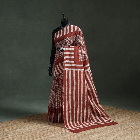 Pure mul cotton hand block batik print saree 65