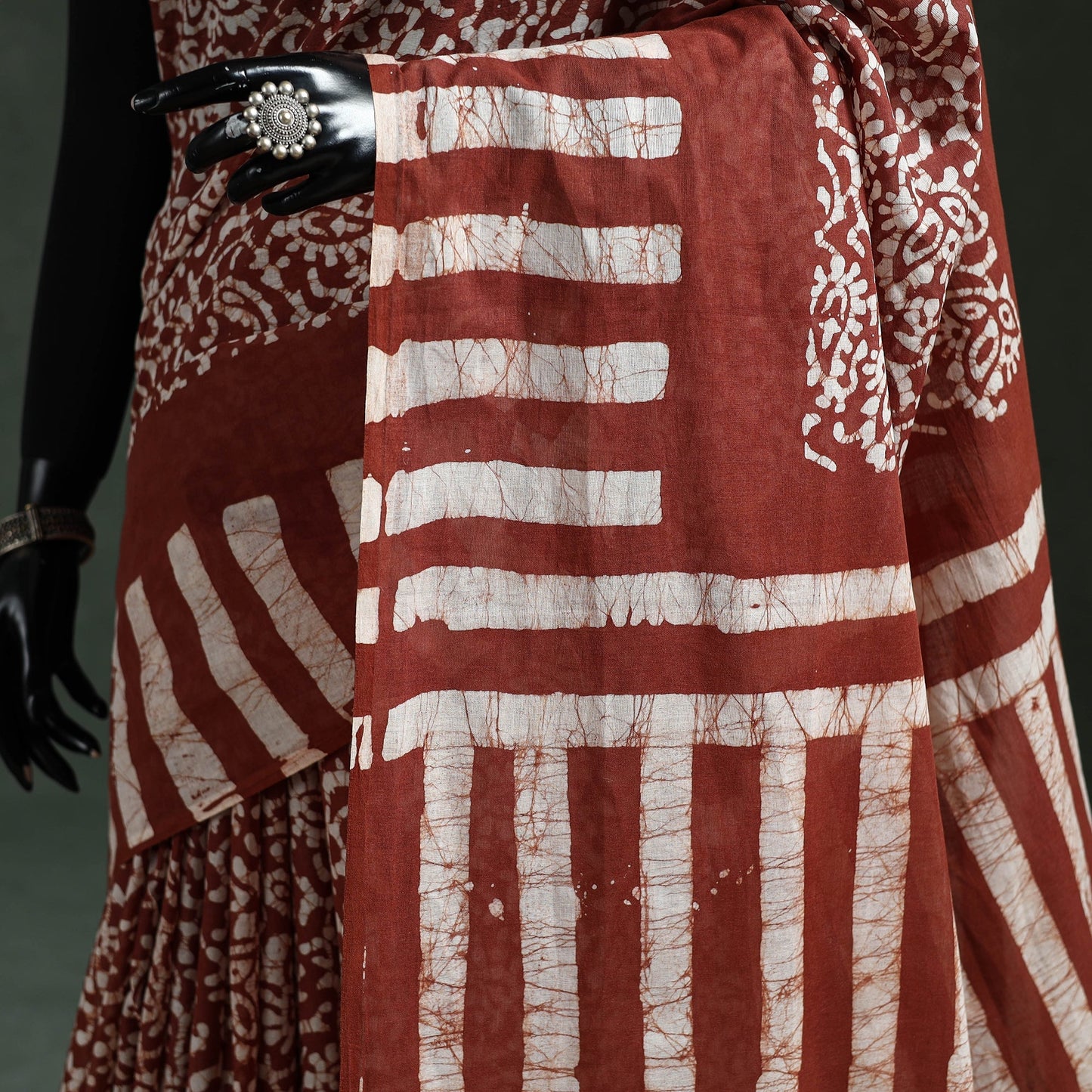 Pure mul cotton hand block batik print saree 65