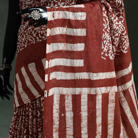 Pure mul cotton hand block batik print saree 65