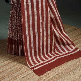 Pure mul cotton hand block batik print saree 65