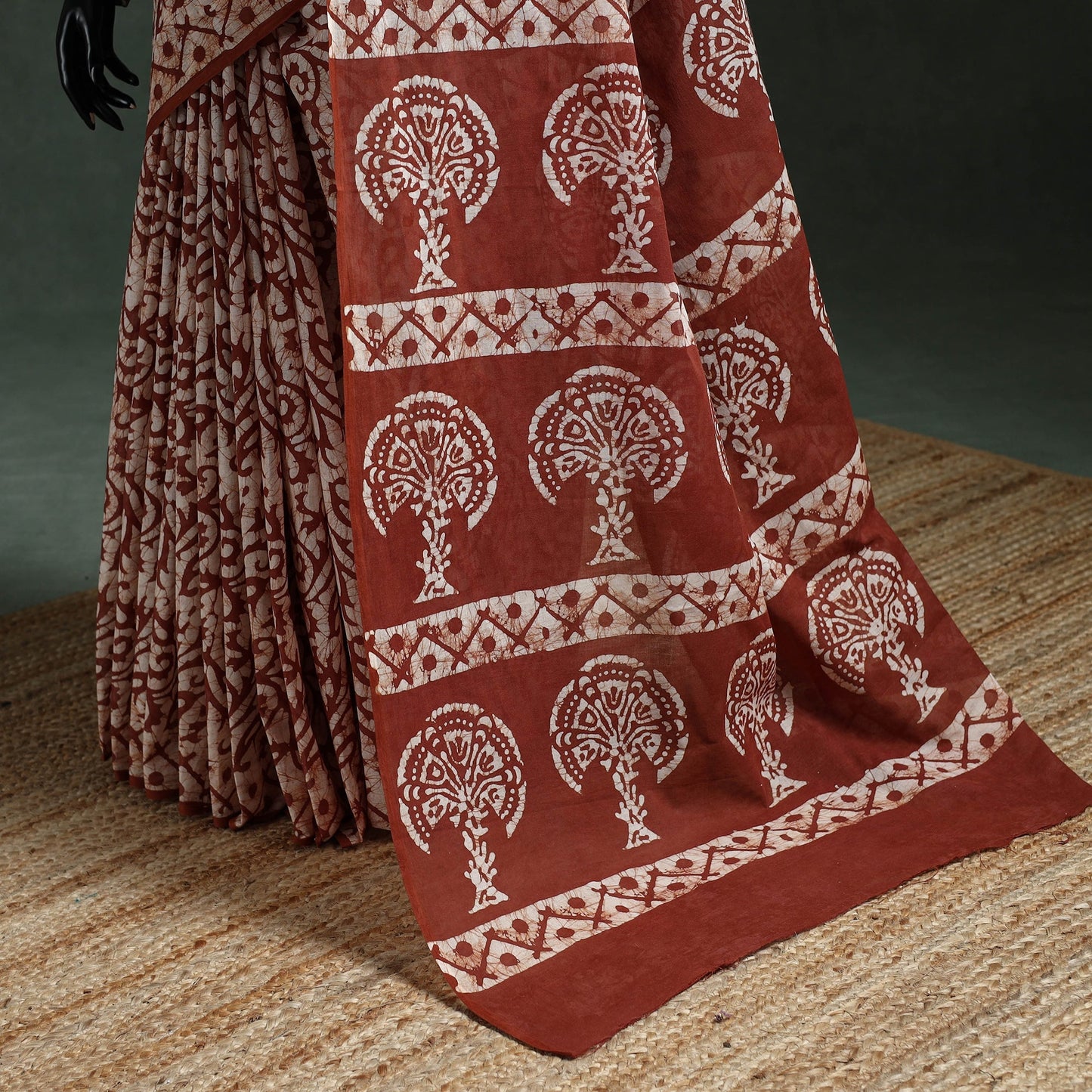 Pure mul cotton hand block batik print saree 66