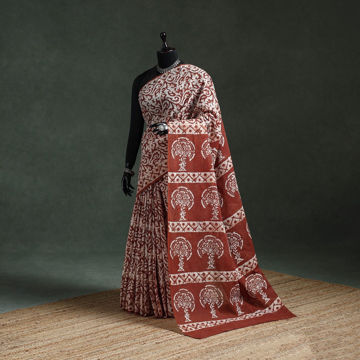 Pure mul cotton hand block batik print saree 66