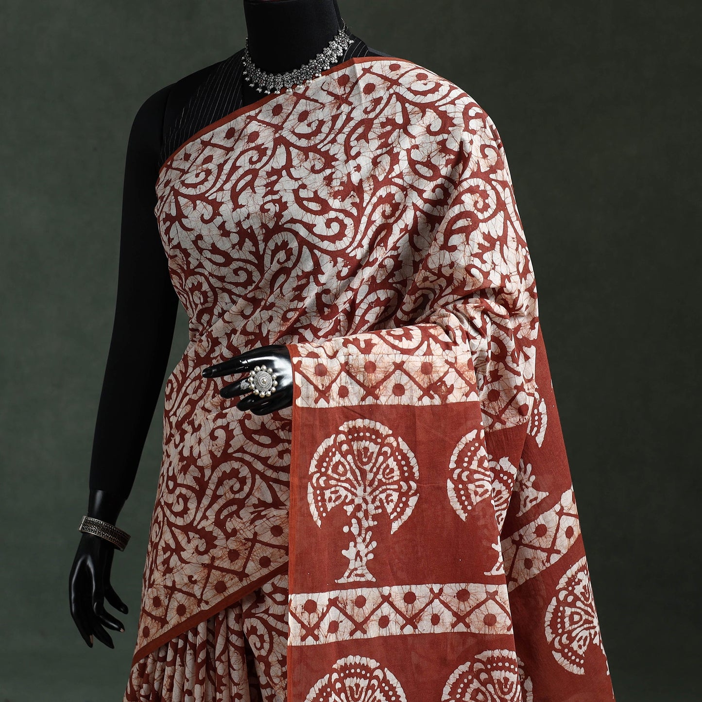 Pure mul cotton hand block batik print saree 66