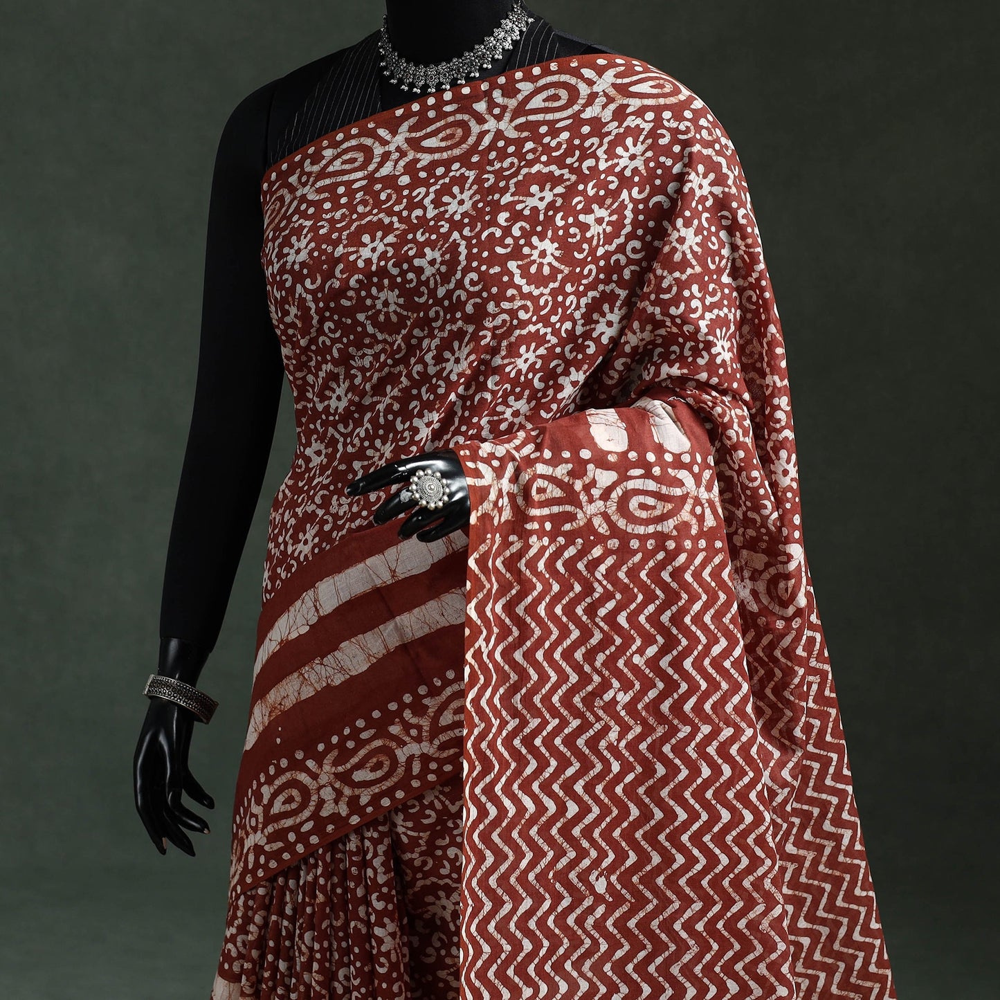 Pure mul cotton hand block batik print saree 67