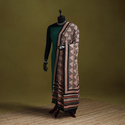 Brown - pure mul cotton hand natural dyed dabu bagru