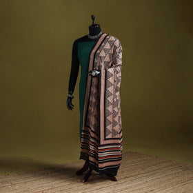 Brown - pure mul cotton hand natural dyed dabu bagru