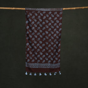 Pure mul cotton kutch hand block batik print stole