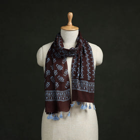 Pure mul cotton kutch hand block batik print stole