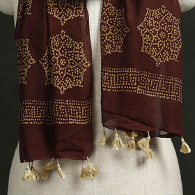 Pure mul cotton kutch hand block batik print stole