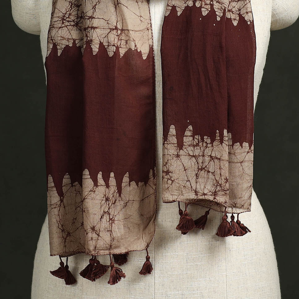 Pure mul cotton kutch hand block batik print stole