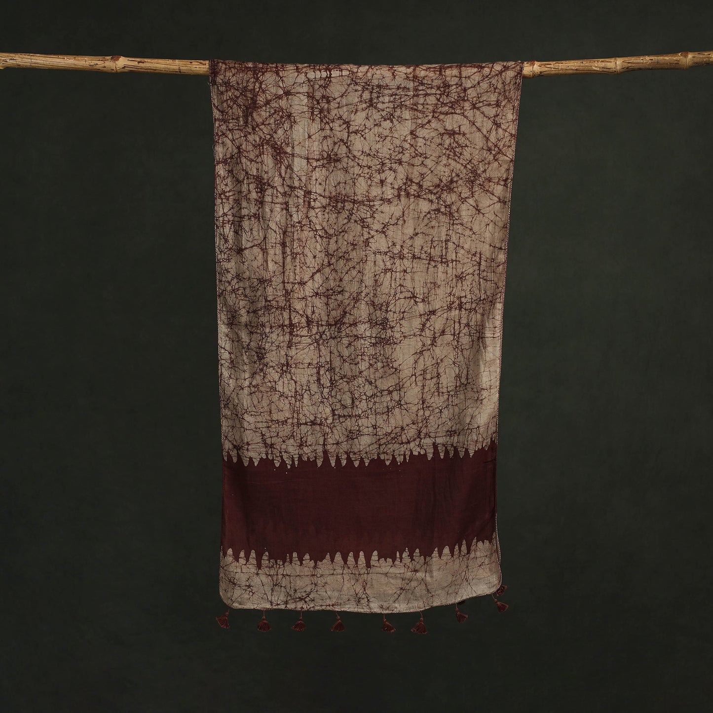 Pure mul cotton kutch hand block batik print stole