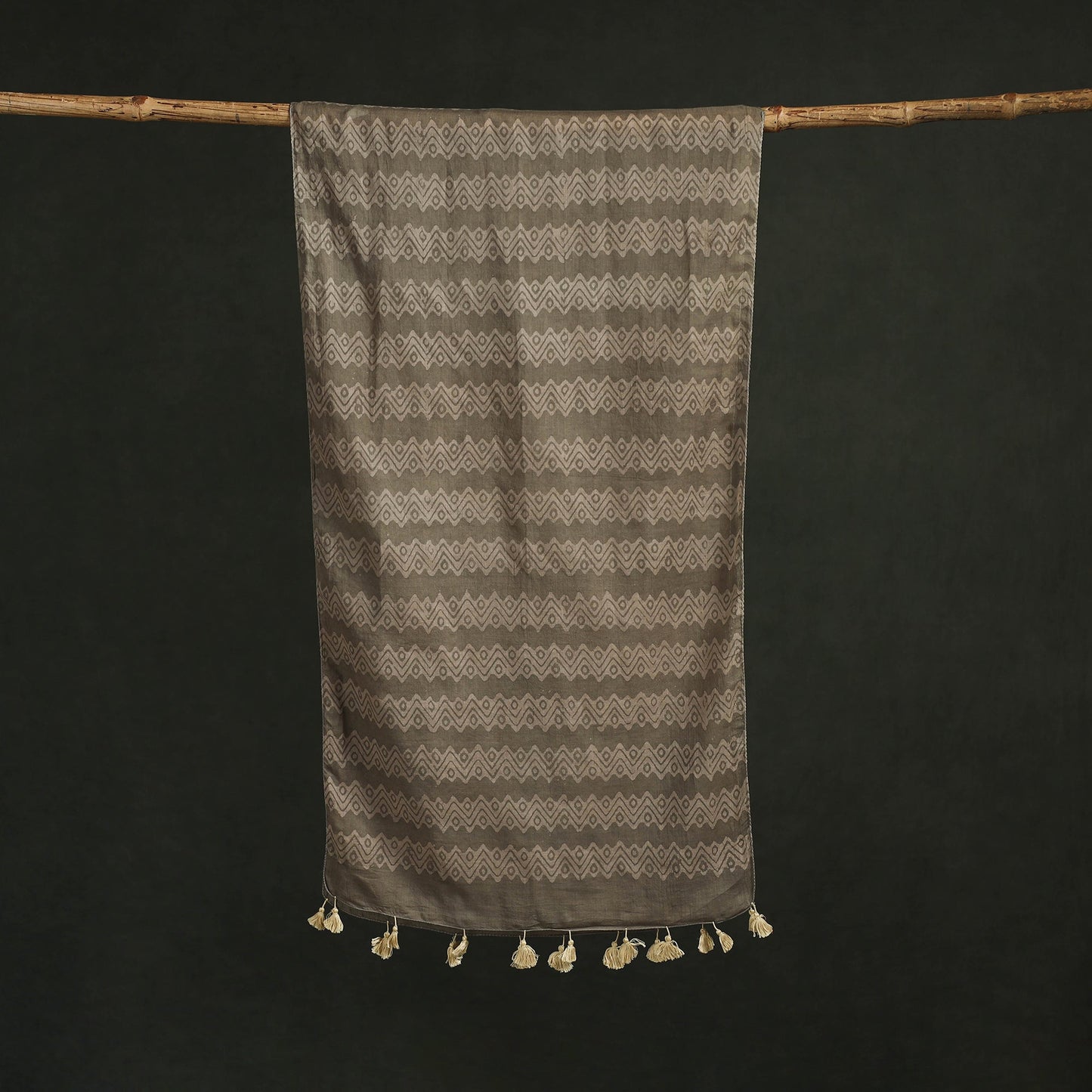 Pure mul cotton kutch hand block batik print stole