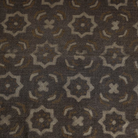  Brown Pure Wool Handloom Akola Print Fabric