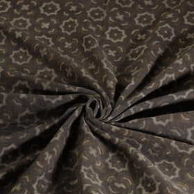  Brown Pure Wool Handloom Akola Print Fabric