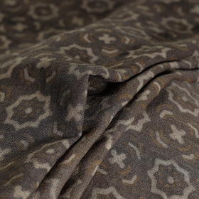  Brown Pure Wool Handloom Akola Print Fabric