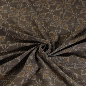  Brown Pure Wool Handloom Akola Print Fabric