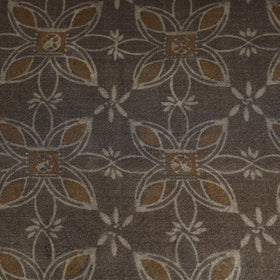  Brown Pure Wool Handloom Akola Print Fabric