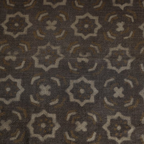  Brown Pure Wool Handloom Akola Print Fabric