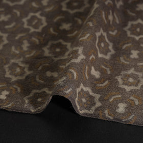  Brown Pure Wool Handloom Akola Print Fabric