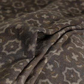  Brown Pure Wool Handloom Akola Print Fabric