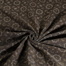  Brown Pure Wool Handloom Akola Print Fabric