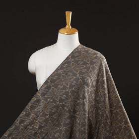  Brown Pure Wool Handloom Akola Print Fabric