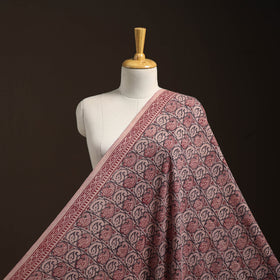 Brown - pure wool handloom natural dyed bagh fabric 01