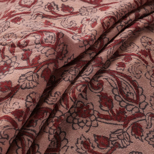 Brown - pure wool handloom natural dyed bagh fabric 02