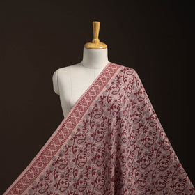 Brown - pure wool handloom natural dyed bagh fabric 02