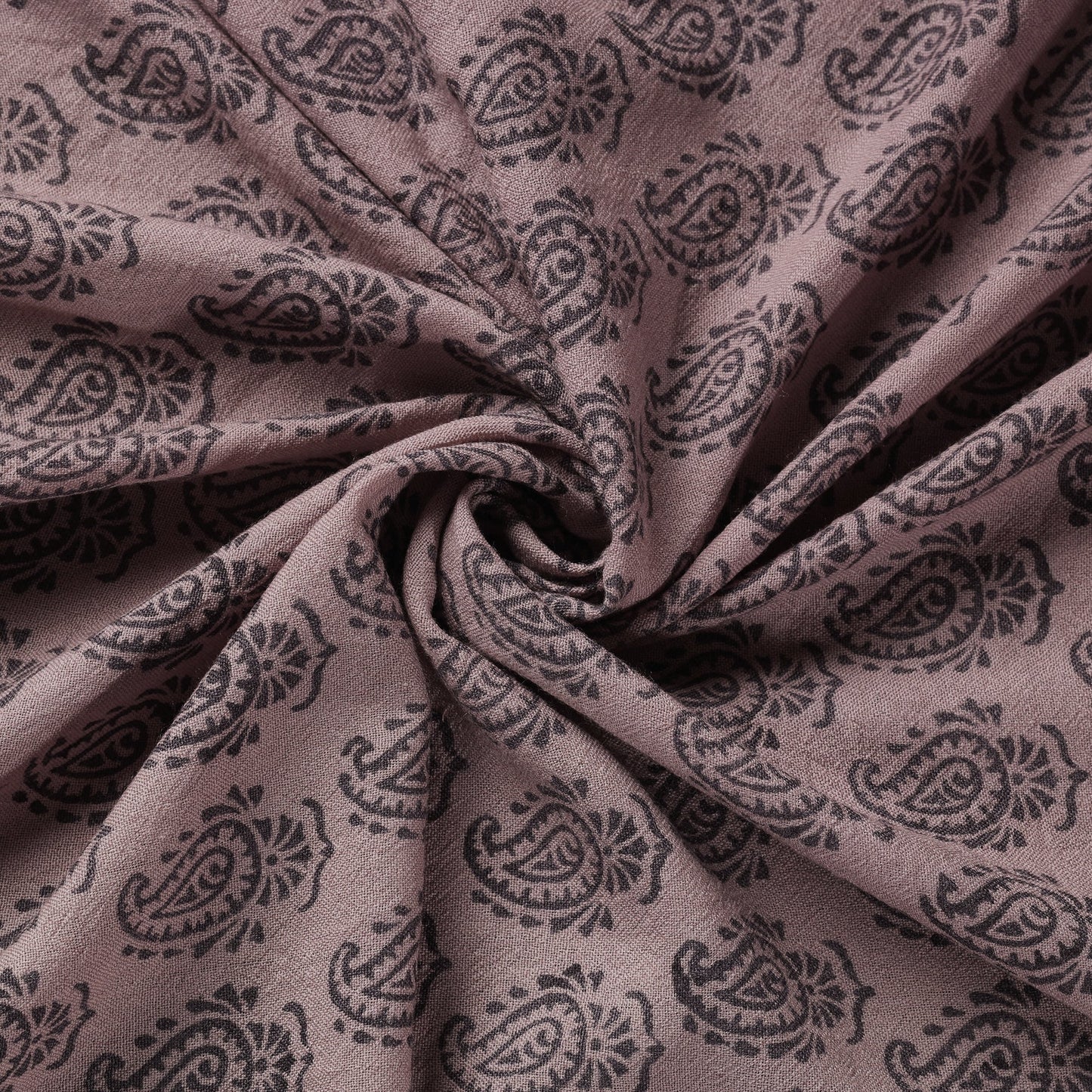 Brown - pure wool handloom natural dyed bagh fabric 04