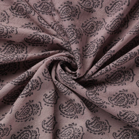 Brown - pure wool handloom natural dyed bagh fabric 04