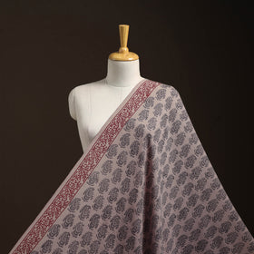 Brown - pure wool handloom natural dyed bagh fabric 04