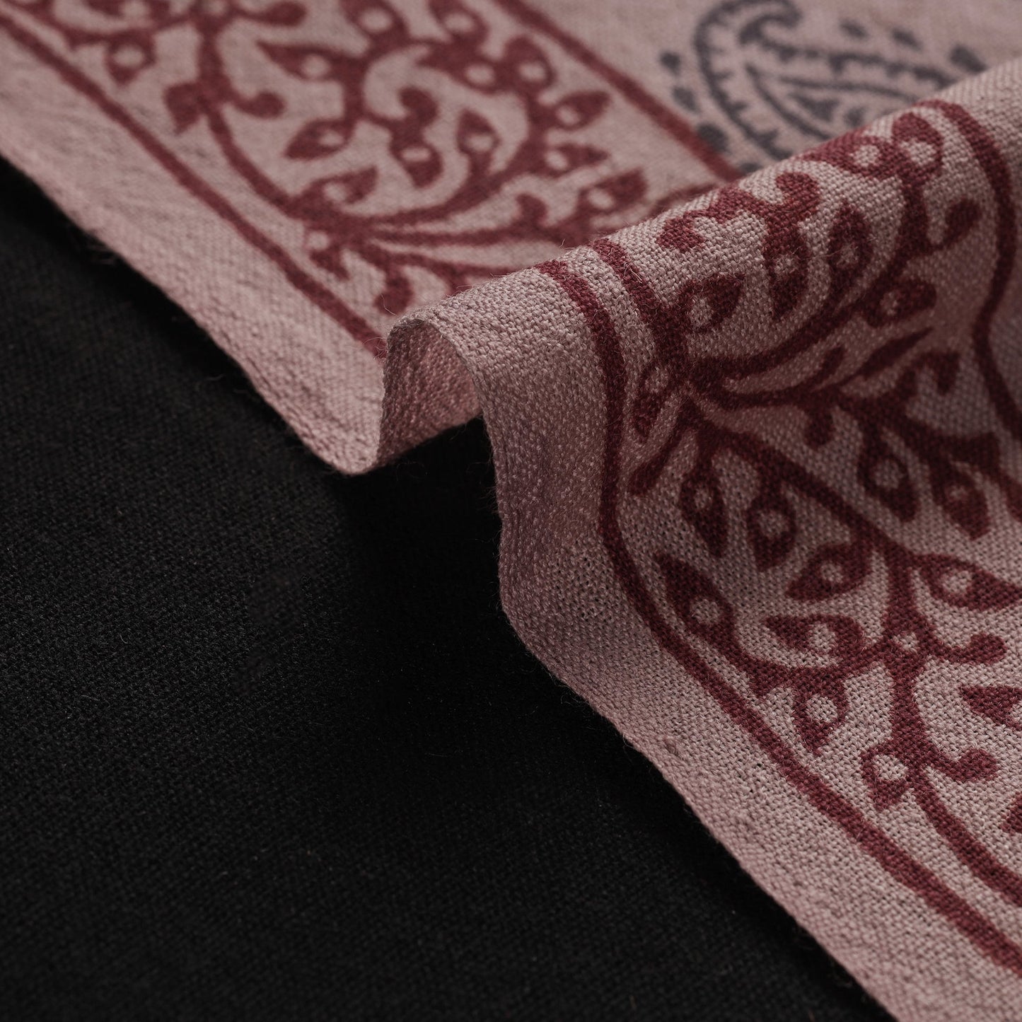 Brown - pure wool handloom natural dyed bagh fabric 04