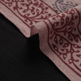 Brown - pure wool handloom natural dyed bagh fabric 04