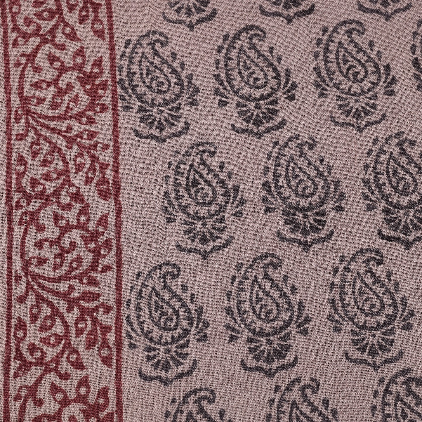 Brown - pure wool handloom natural dyed bagh fabric 04