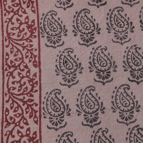 Brown - pure wool handloom natural dyed bagh fabric 04